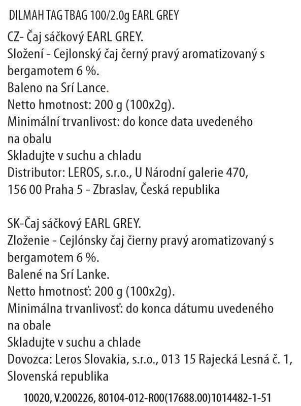 Dilmah Earl Grey černý čaj