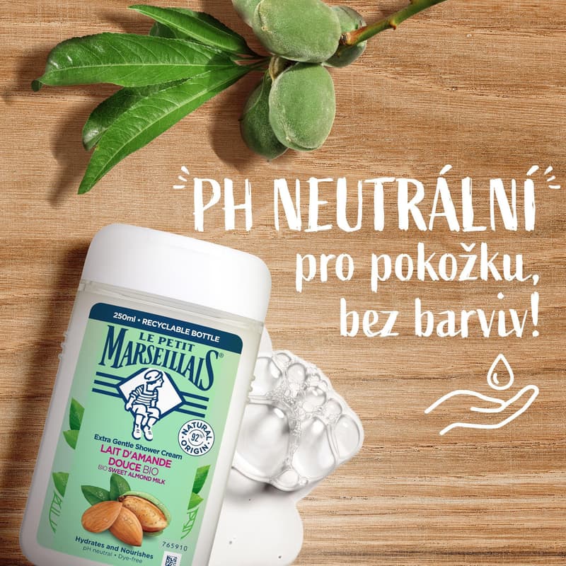 Le Petit Marseillais BIO Krémový sprchový gel sladké mandlové mléko