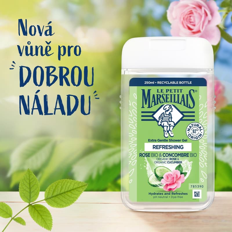 Le Petit Marseillais BIO Sprchový gel růže & okurka