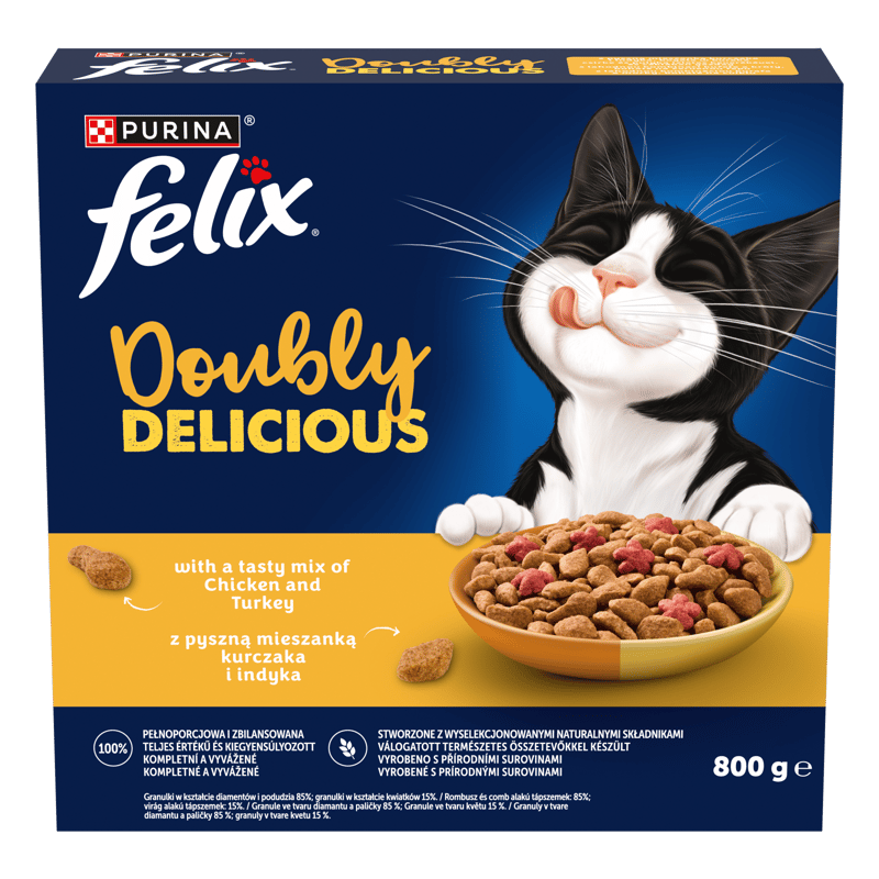 Felix Doubly Delicious granule pro kočky kuře a krůta s červenou řepou