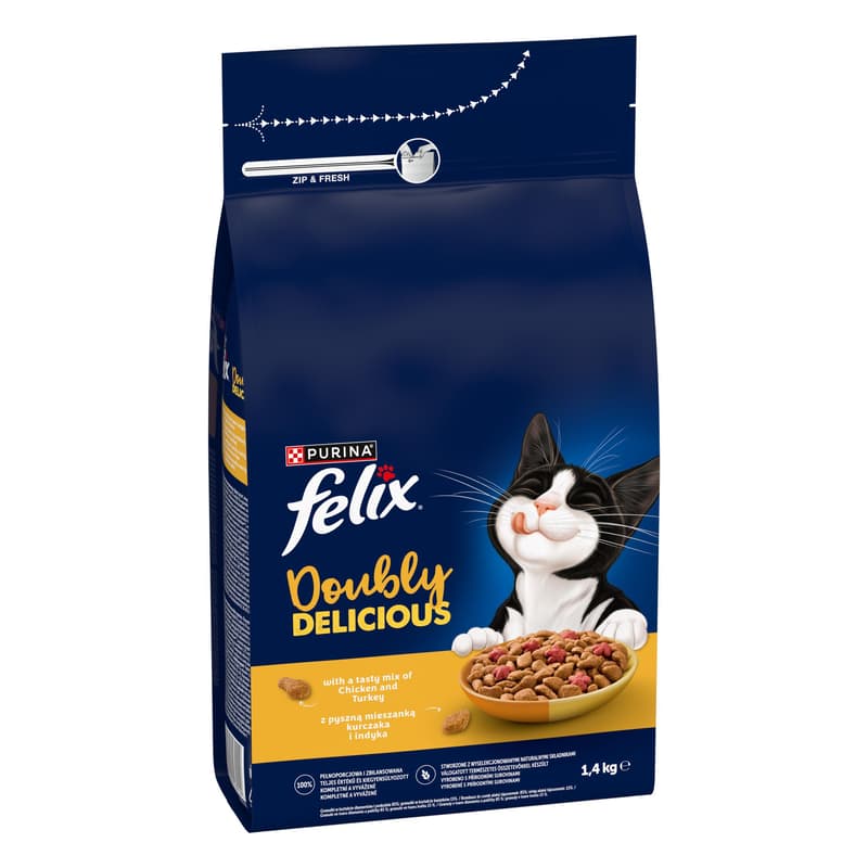 Felix Doubly Delicious granule pro kočky kuře a krůta s červenou řepou