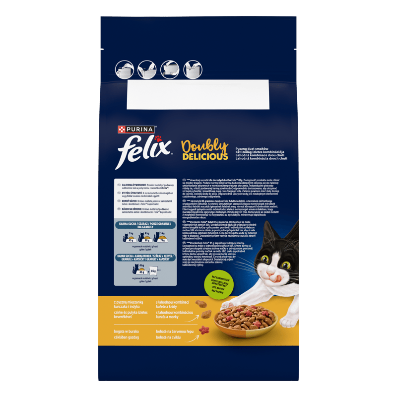 Felix Doubly Delicious granule pro kočky kuře a krůta s červenou řepou