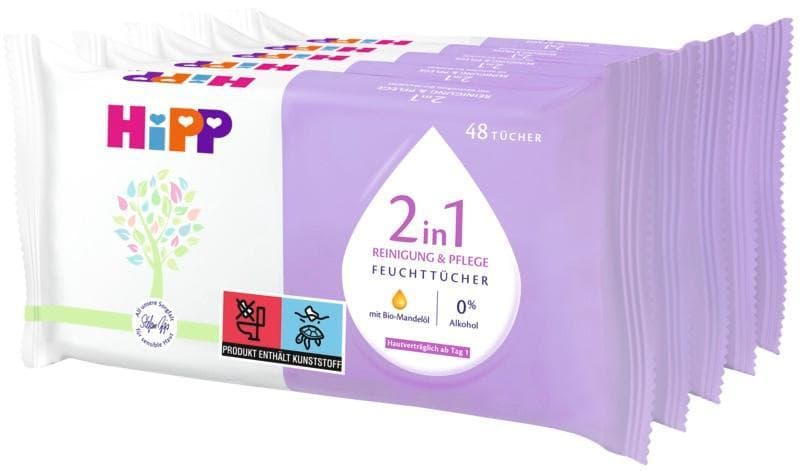 HiPP 2-in-1 cleansing and caring wet wipes 5x48 pcs