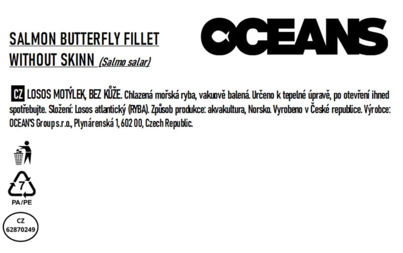 Oceans Lososový motýlek bez kůže