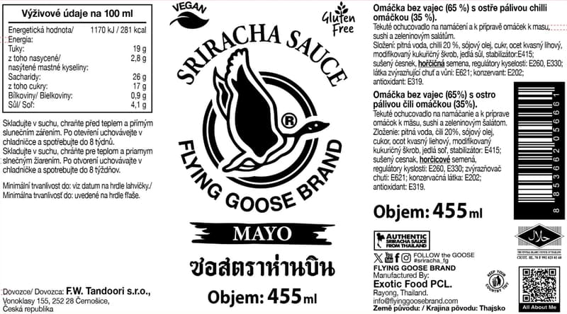 Flying Goose Sriracha mayo
