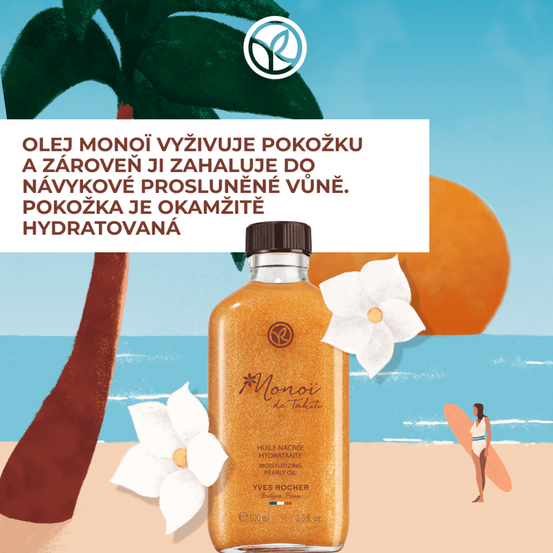 Yves Rocher Hydratační olej na tělo a vlasy s perletí Monoi
