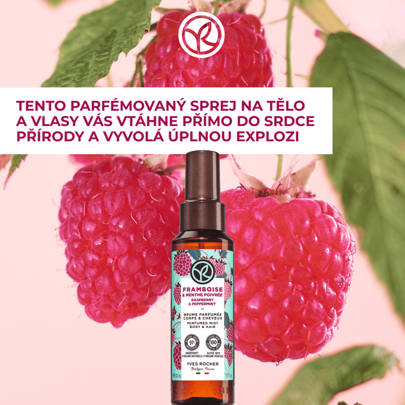 Yves Rocher Parfémovaný sprej na tělo a vlasy Malina & máta