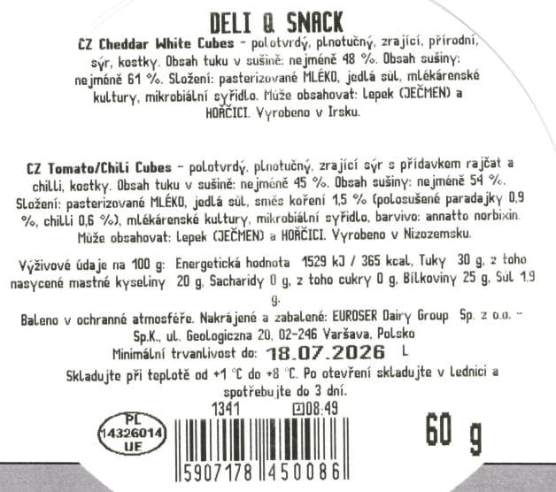 Deli Q Fan Snack Výběr sýrů