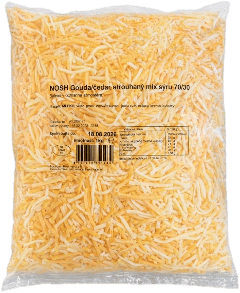 Nosh Gouda a čedar strouhaný mix 70/30
