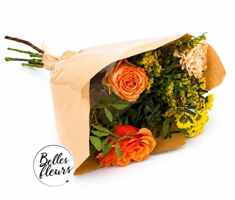 Belles Fleurs Kytice oranžovo-žlutá