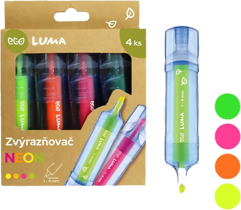 Luma EKO Sada zvýrazňovačů neon
