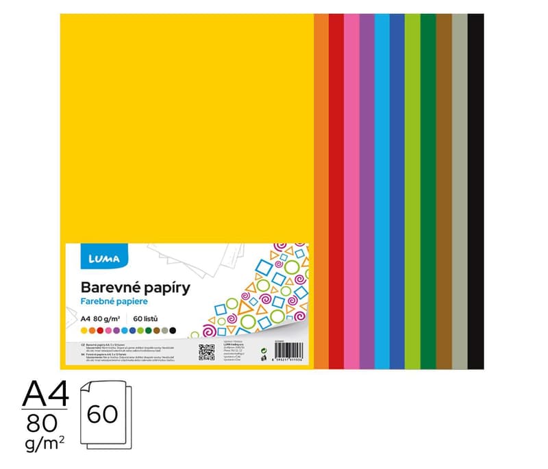 Luma Papír barevný složka A4, 60 listů
