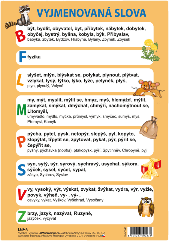 Luma Vyjmenovaná slova A5