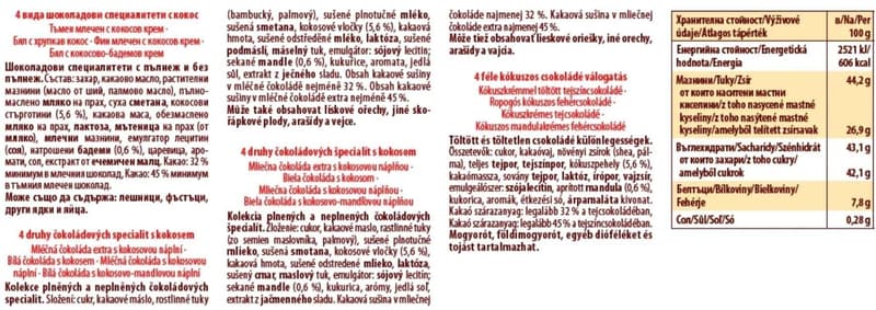 Merci Coconut Collection výběr kokosových čokolád