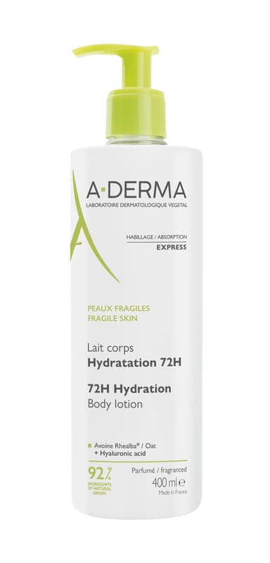 A-DERMA Tělové mléko 72h hydratace 400ml