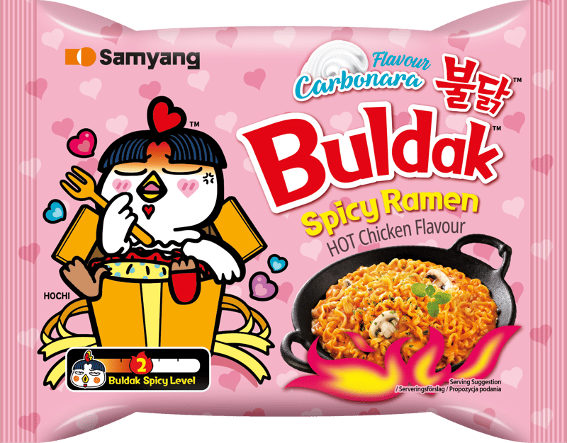 Samyang Buldak Instantní pálivé kuřecí ramen nudle s příchutí carbonara