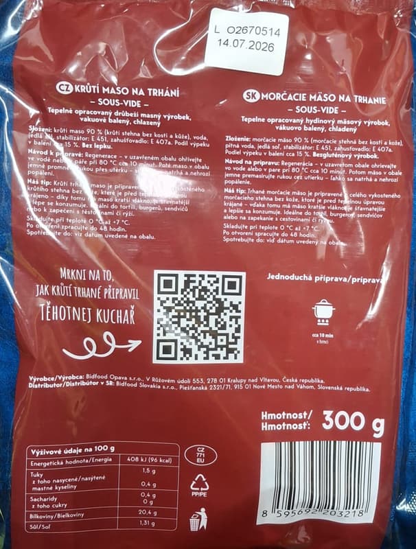Nowaco Těhotnej kuchař Krůtí maso na trhání sous-vide