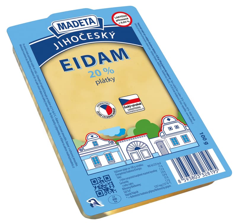 Madeta Jihočeský Eidam 20% slices