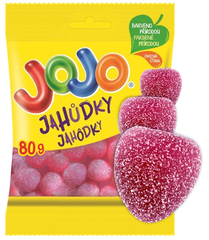 Jojo Jahůdky želé bonbóny s jahodovou příchutí