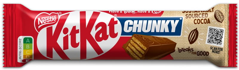 KitKat Chunky mléčná čokoládová tyčinka s oplatkou v mléčné čokoládě