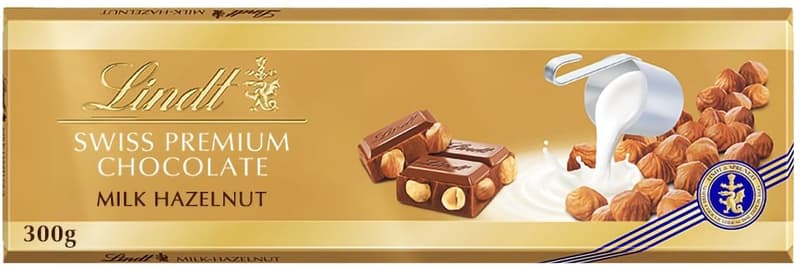 Lindt Gold Tablet Swiss Milk Chocolate with Hazelnuts