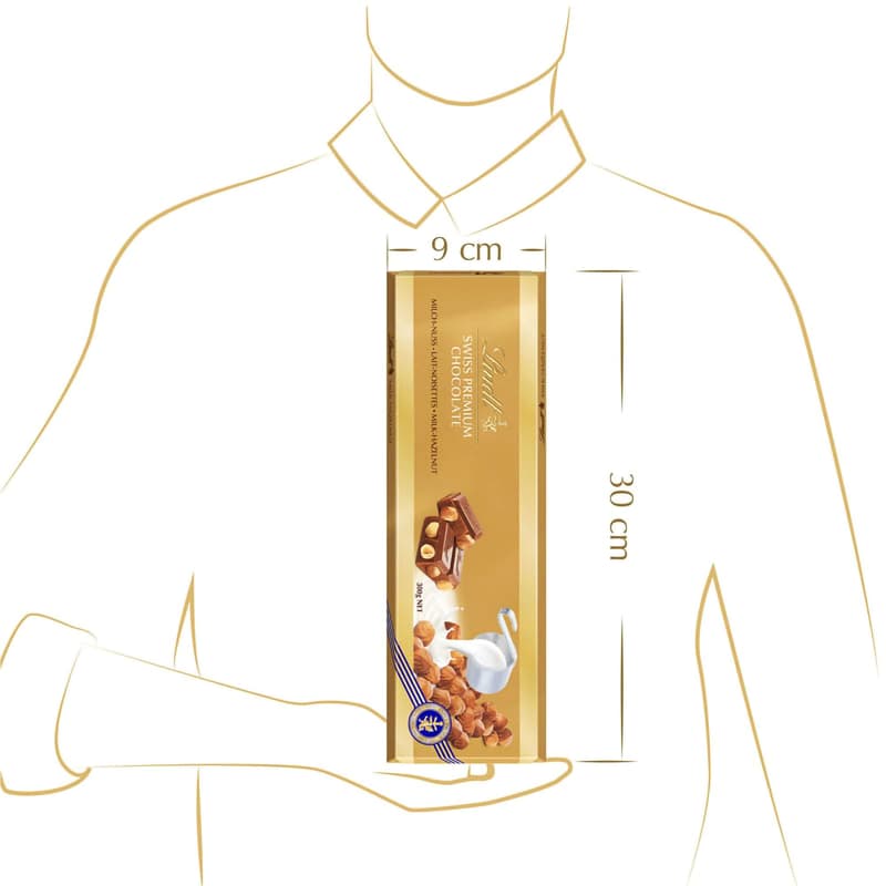 Lindt Gold Tablet Swiss Milk Chocolate with Hazelnuts