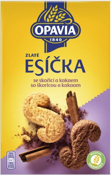Opavia Zlaté Esíčka cookies with cinnamon and cocoa