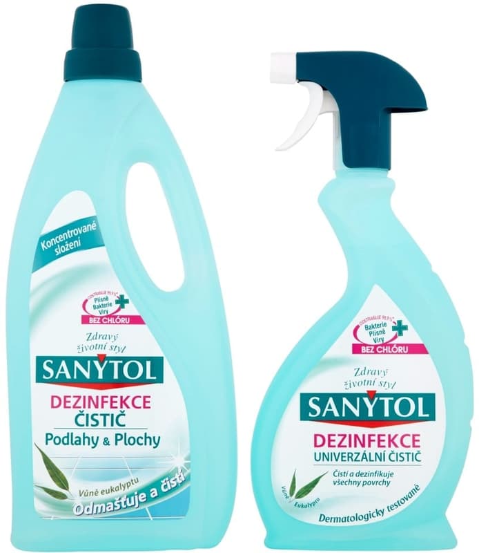 Sanytol Dezinfekce čistič podlahy & plochy 1 l + univerzální čistič 500 ml